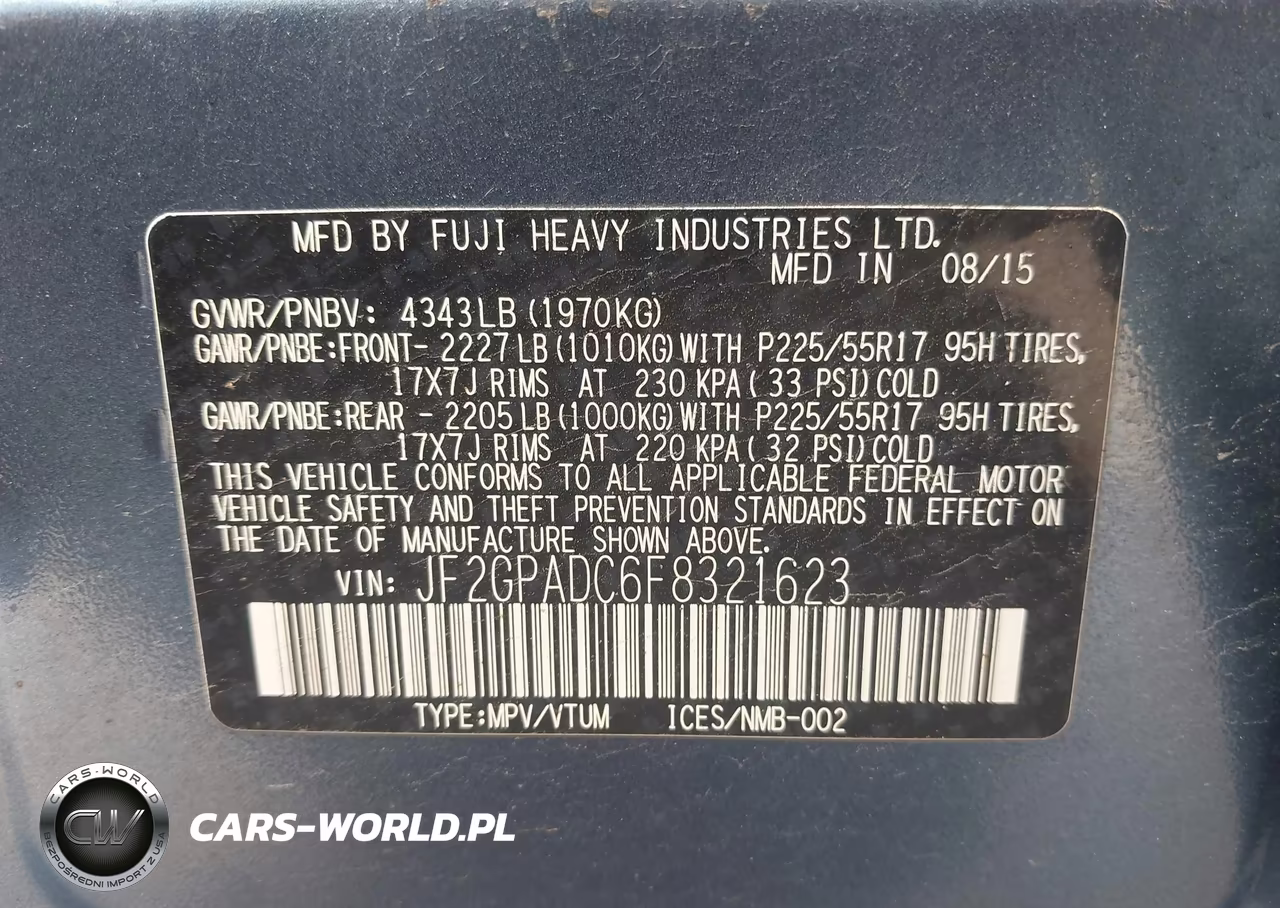 2015 Subaru Xv Crosstrek 2.0I Premium VIN:JF2GPADC6F8321623 - 9