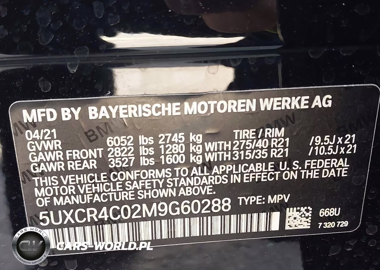 2021 BMW X5 Sdrive40I VIN:5UXCR4C02M9G60288 - 9
