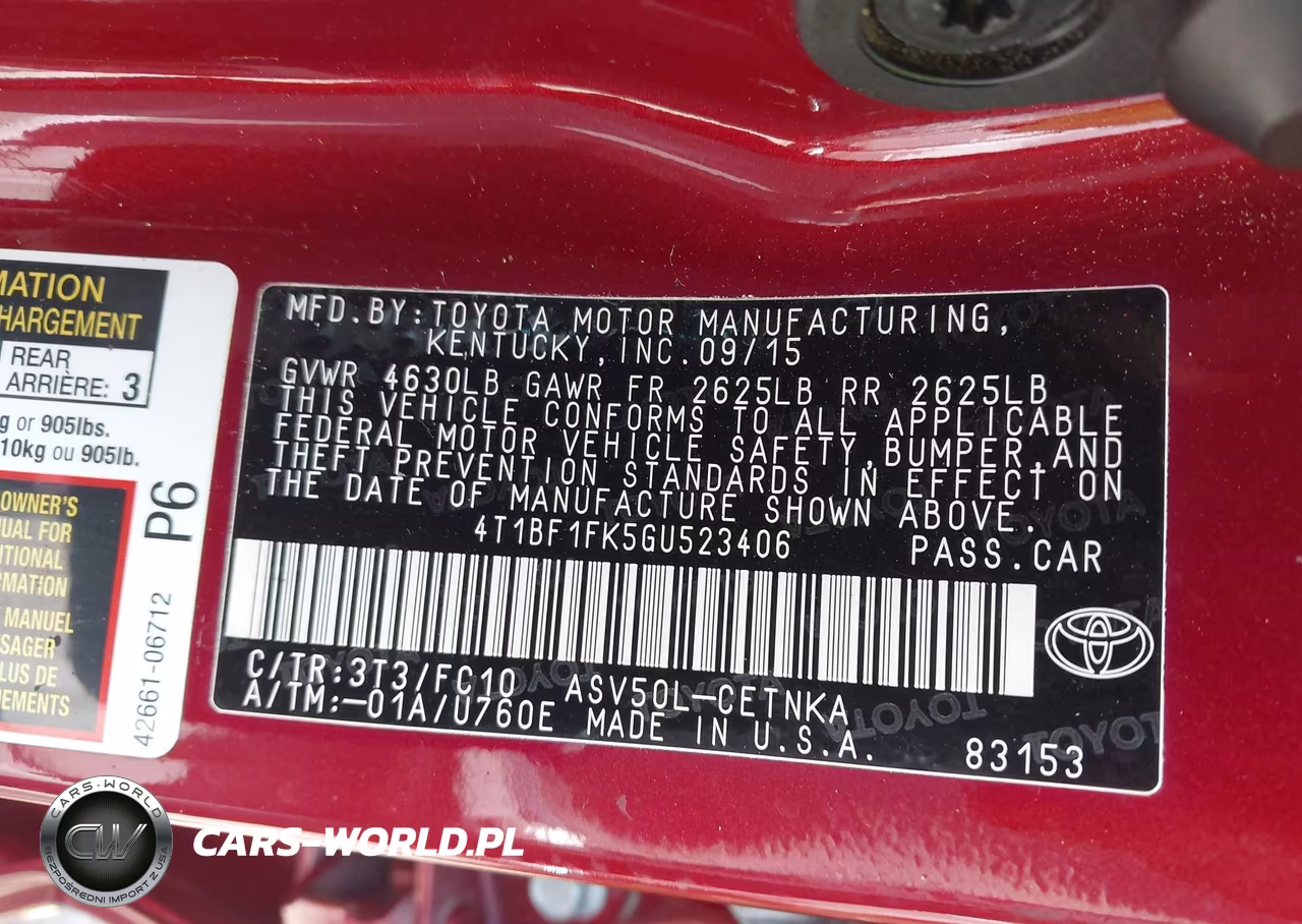 2016 Toyota Camry Le VIN:4T1BF1FK5GU523406 - 9
