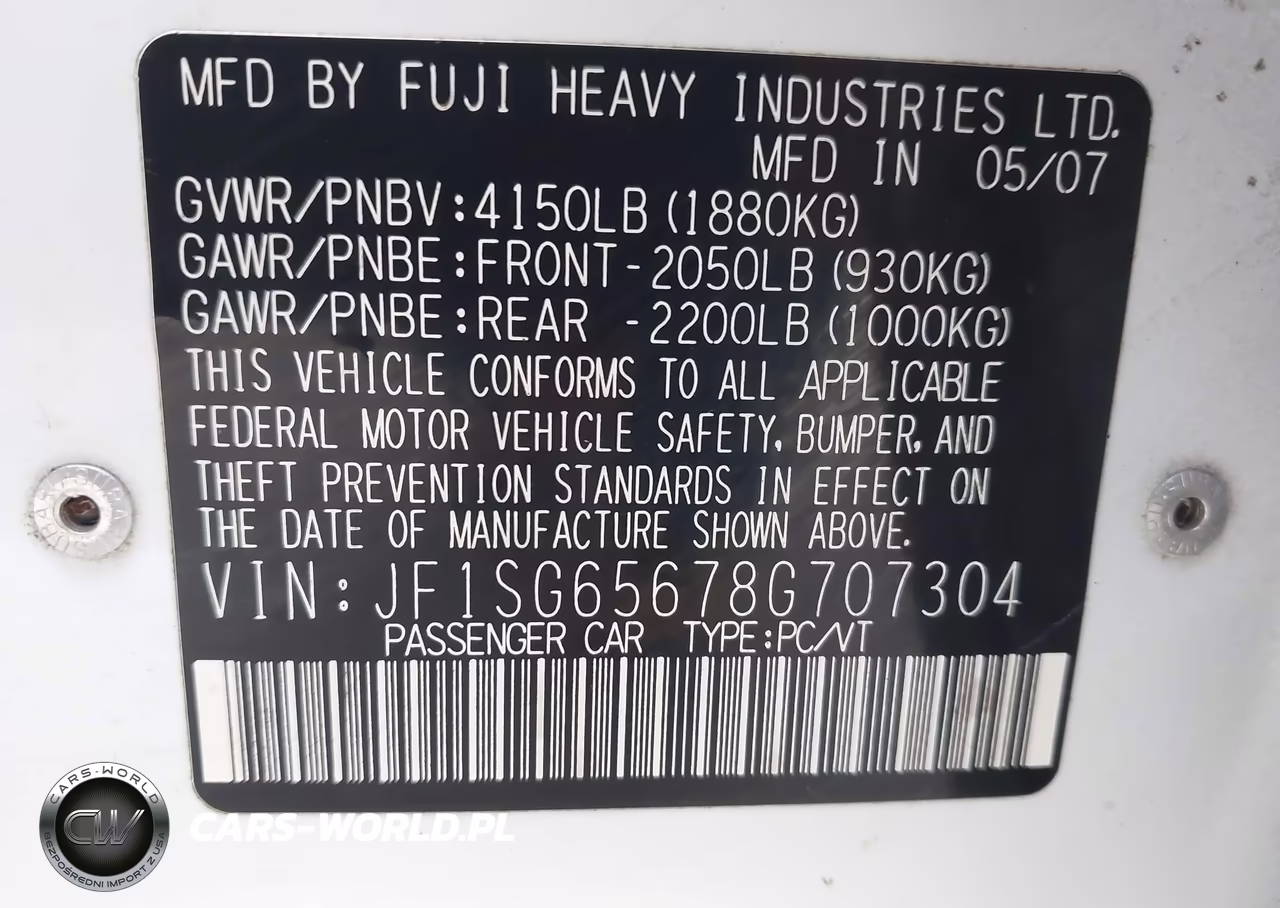2008 Subaru Forester 2.5X VIN:JF1SG65678G707304 - 9