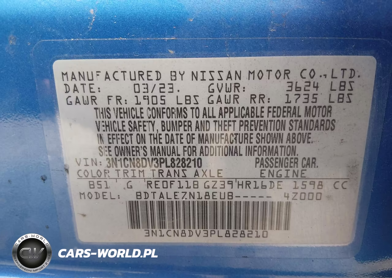 2023 Nissan Versa 1.6 S Xtronic Cvt VIN:3N1CN8DV3PL828210 - 9