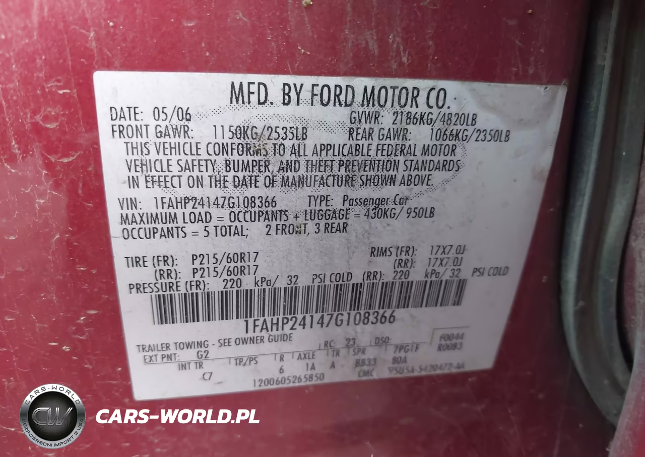 2007 Ford Five Hundred Sel VIN:1FAHP24147G108366 - 9