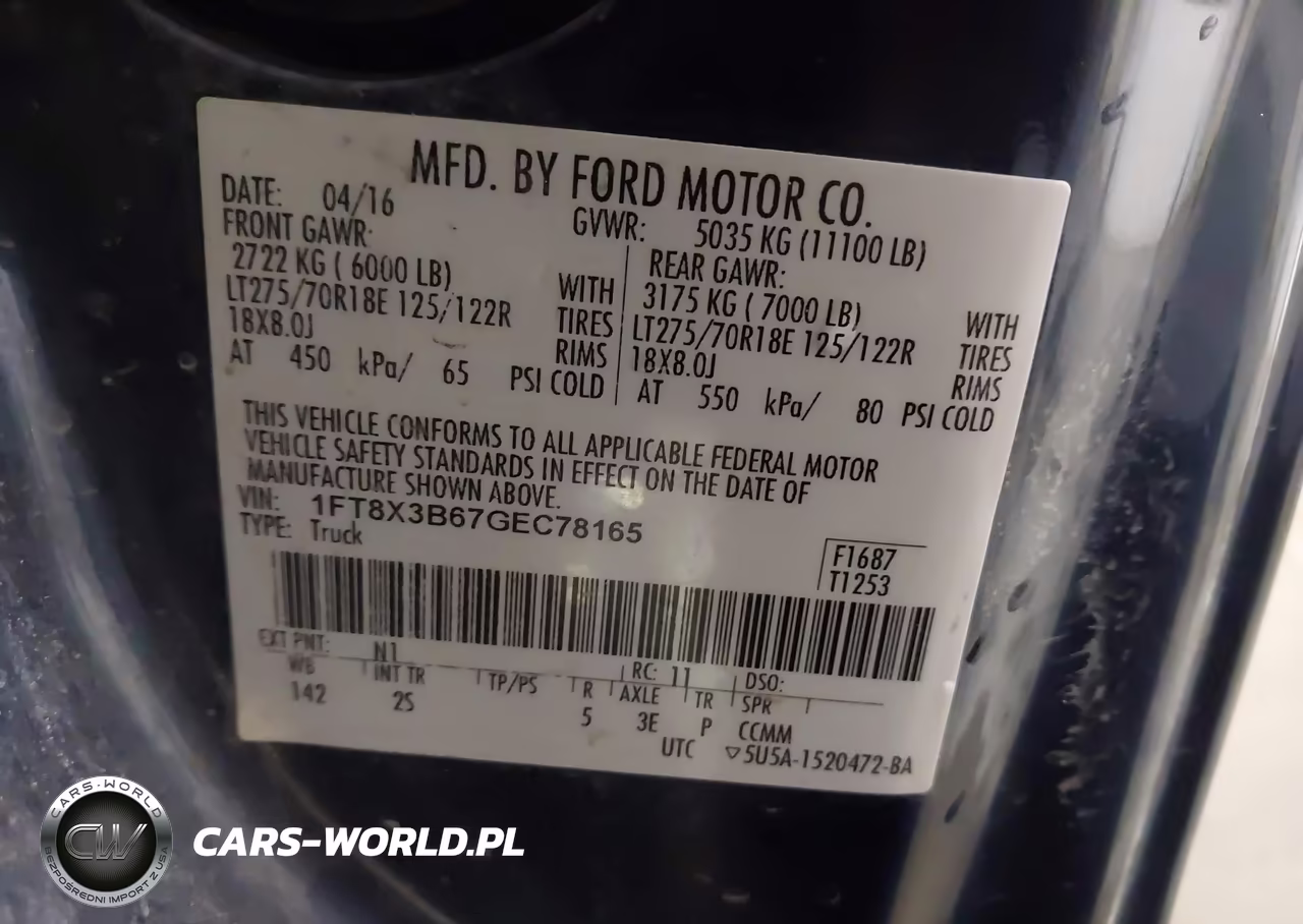 2016 Ford F-350 Xlt VIN:1FT8X3B67GEC78165 - 8