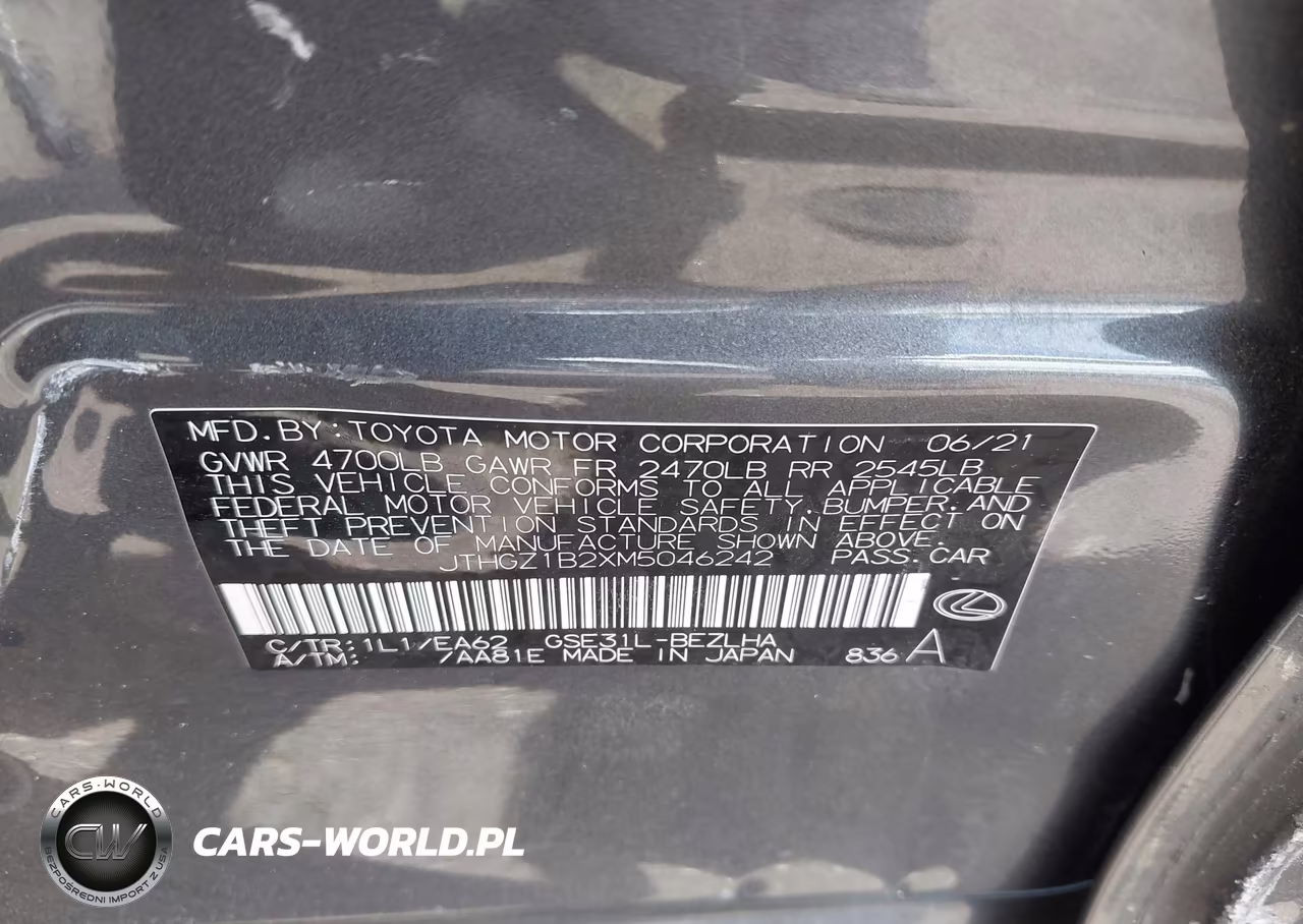 2021 Lexus Is 350 F Sport VIN:JTHGZ1B2XM5046242 - 9