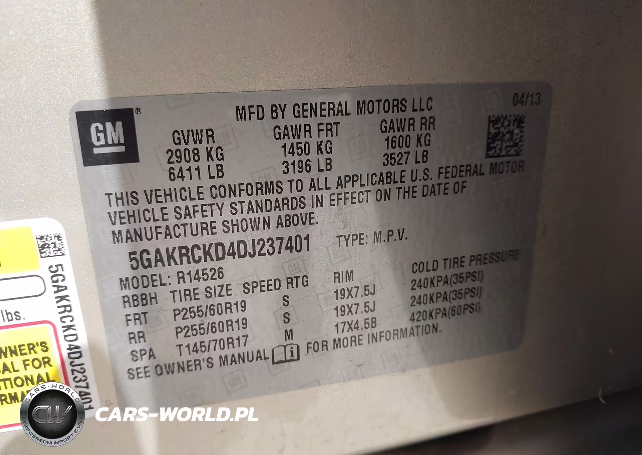 2013 Buick Enclave Leather VIN:5GAKRCKD4DJ237401 - 9