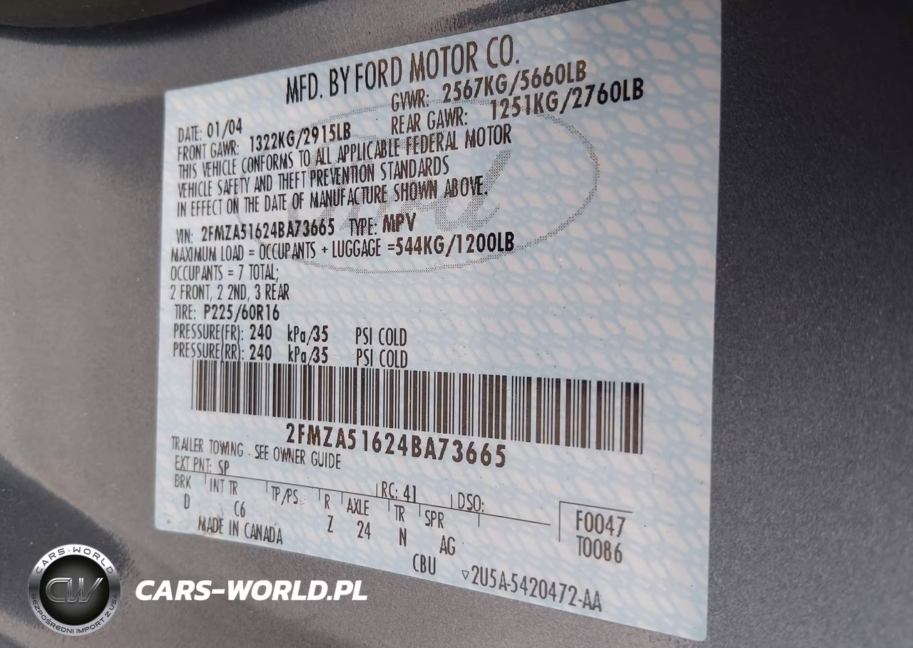2004 Ford Freestar Se VIN:2FMZA51624BA73665 - 9