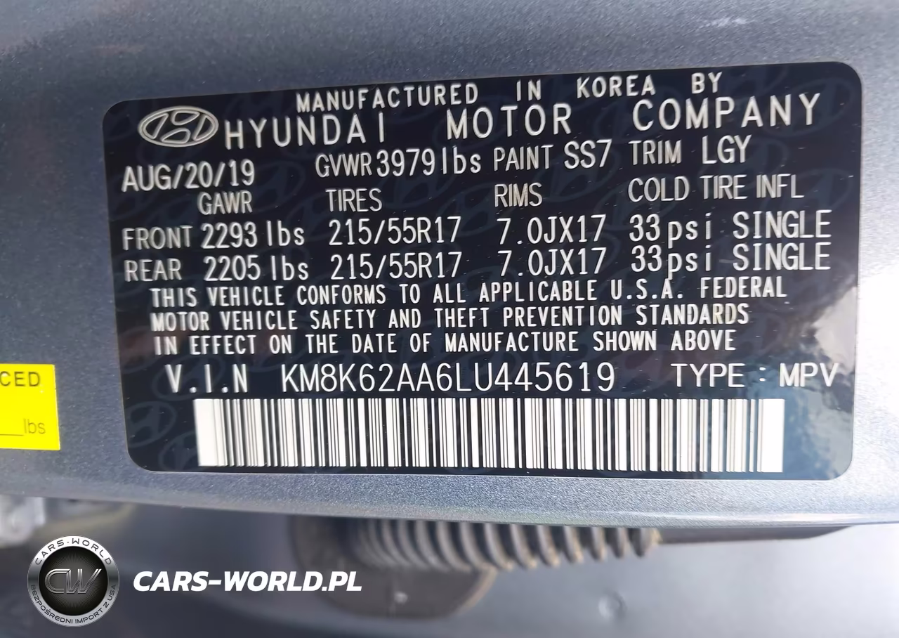 2020 Hyundai Kona Sel Plus VIN:KM8K62AA6LU445619 - 9