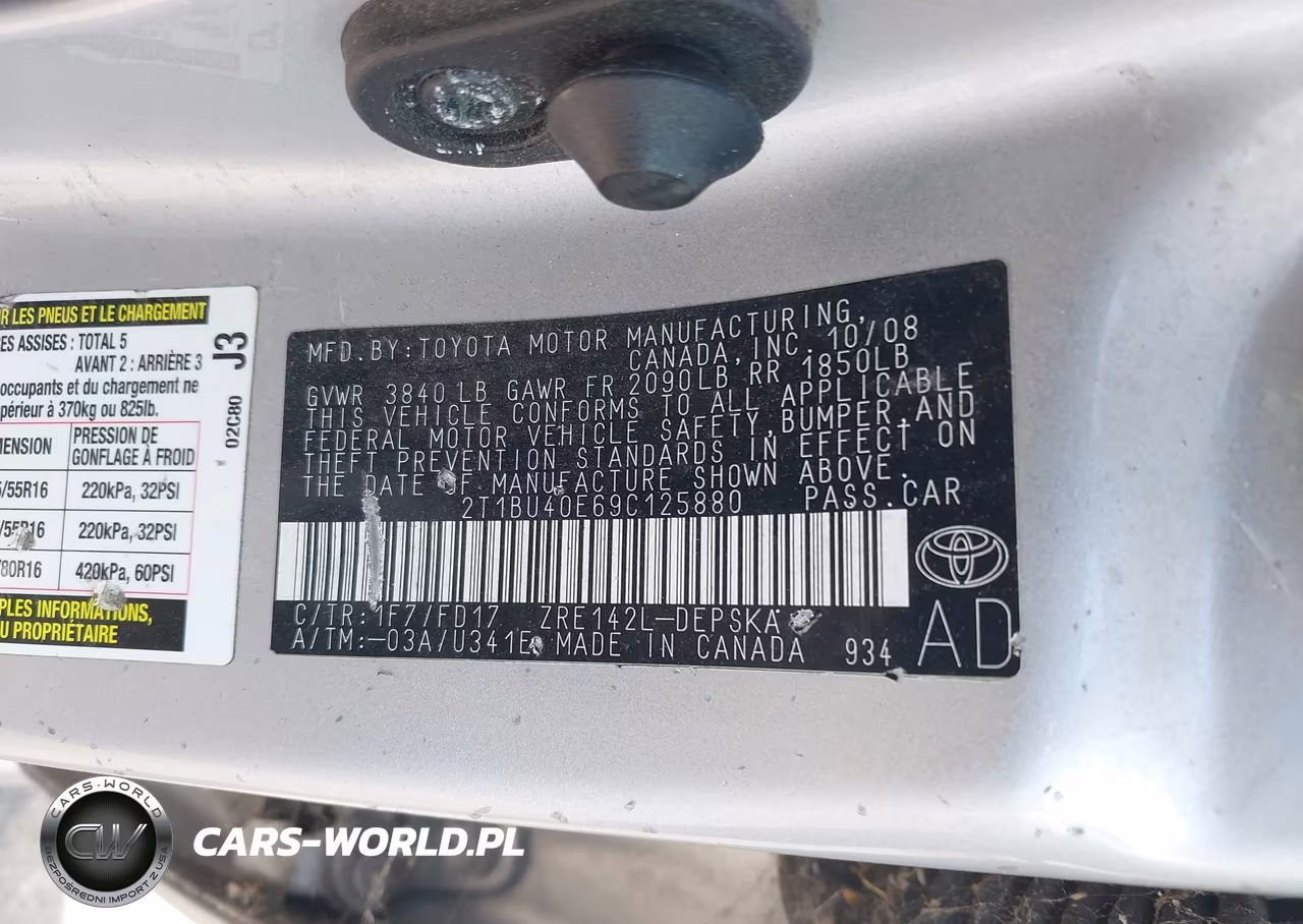 2009 Toyota Corolla S VIN:2T1BU40E69C125880 - 9