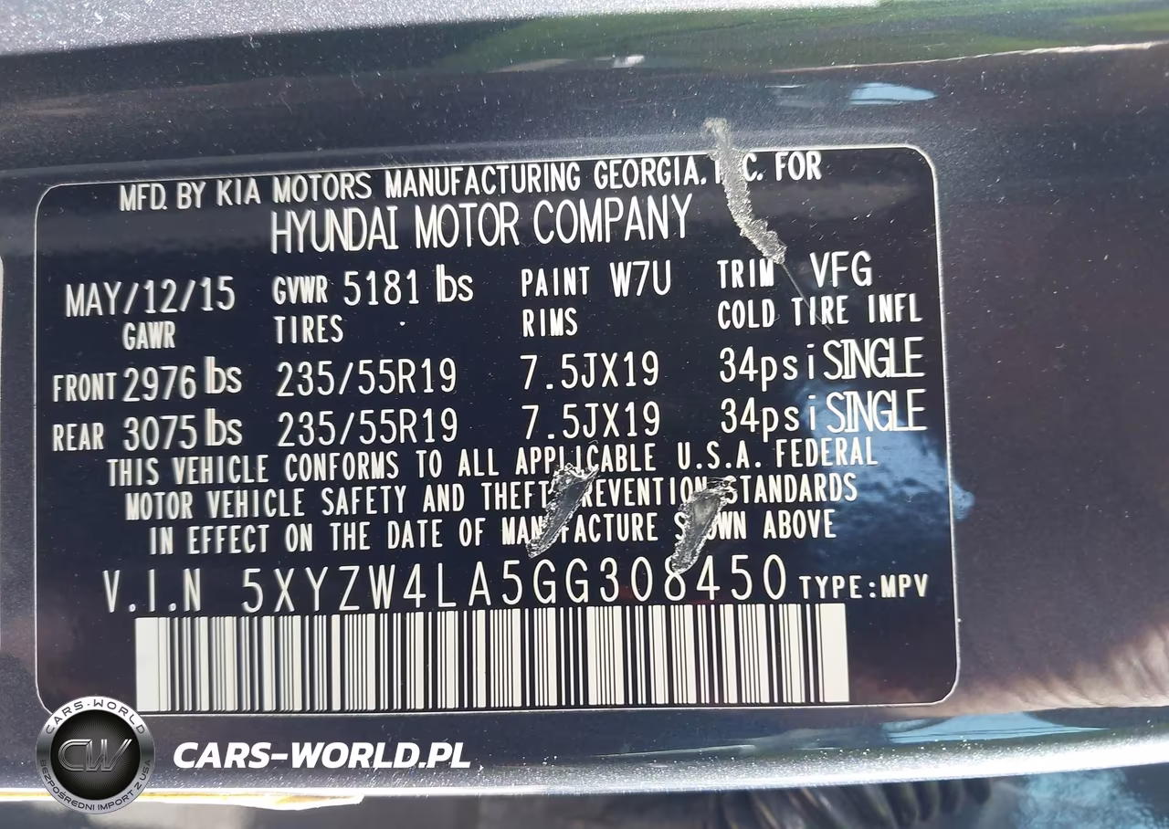 2016 Hyundai Santa Fe Sport 2.0L Turbo VIN:5XYZW4LA5GG308450 - 9