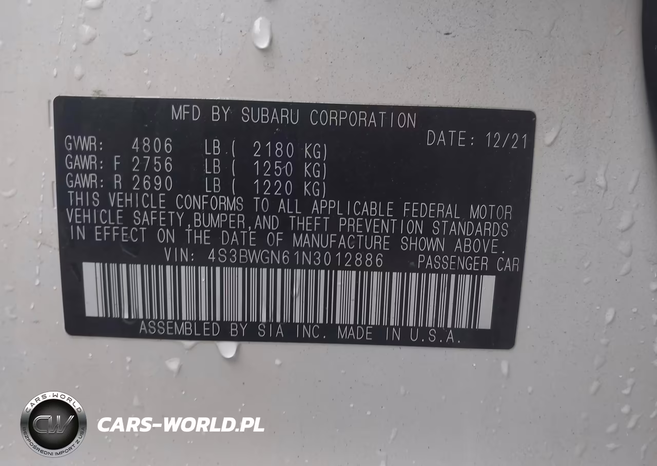 2022 Subaru Legacy Limited Xt VIN:4S3BWGN61N3012886 - 9