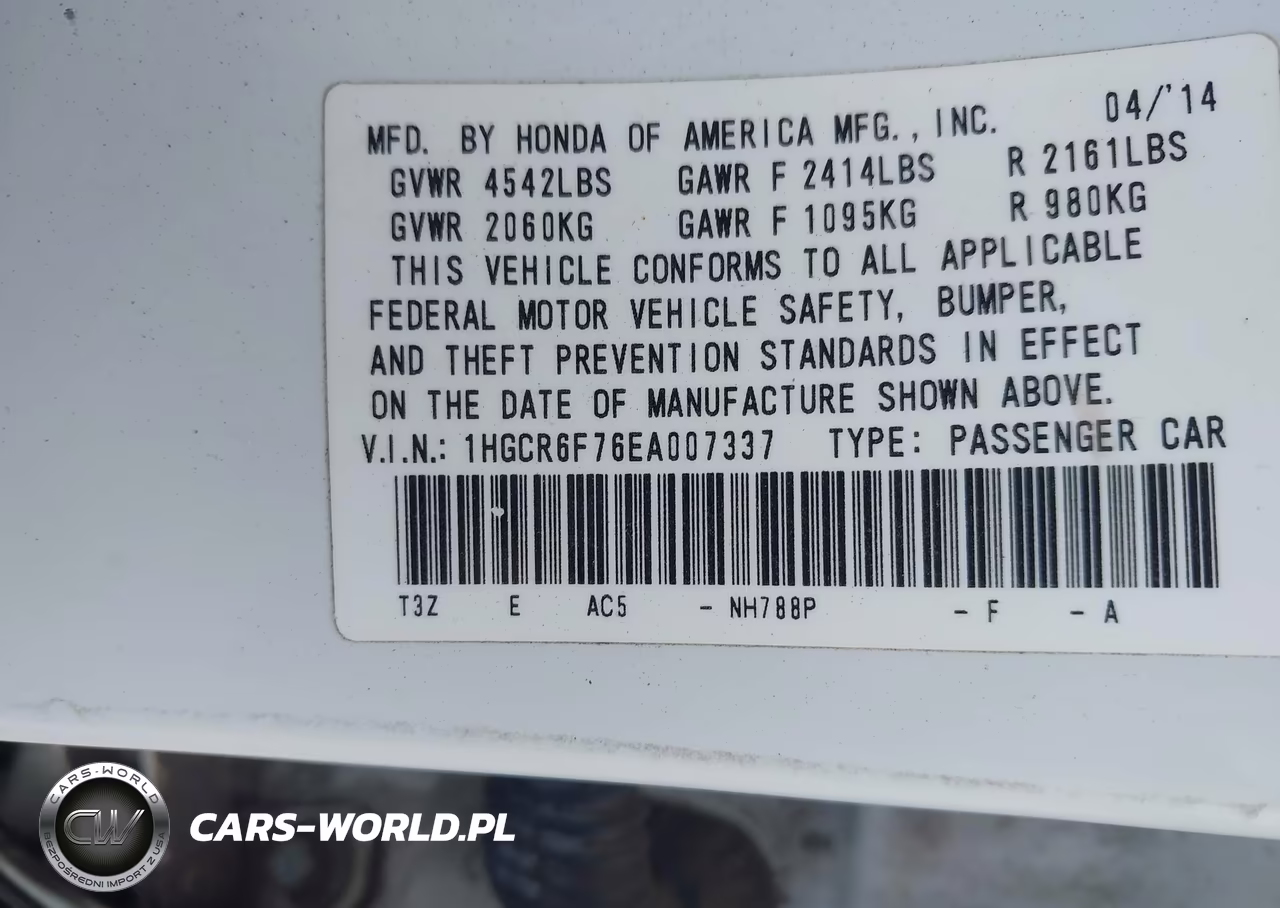 2014 Honda Accord Hybrid Touring VIN:1HGCR6F76EA007337 - 9