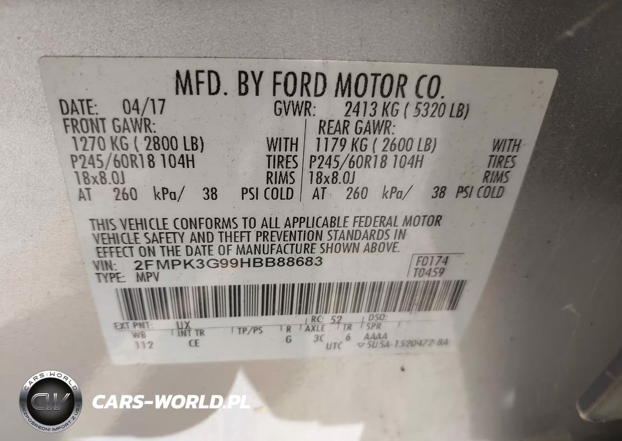 2017 Ford Edge Se VIN:2FMPK3G99HBB88683 - 9