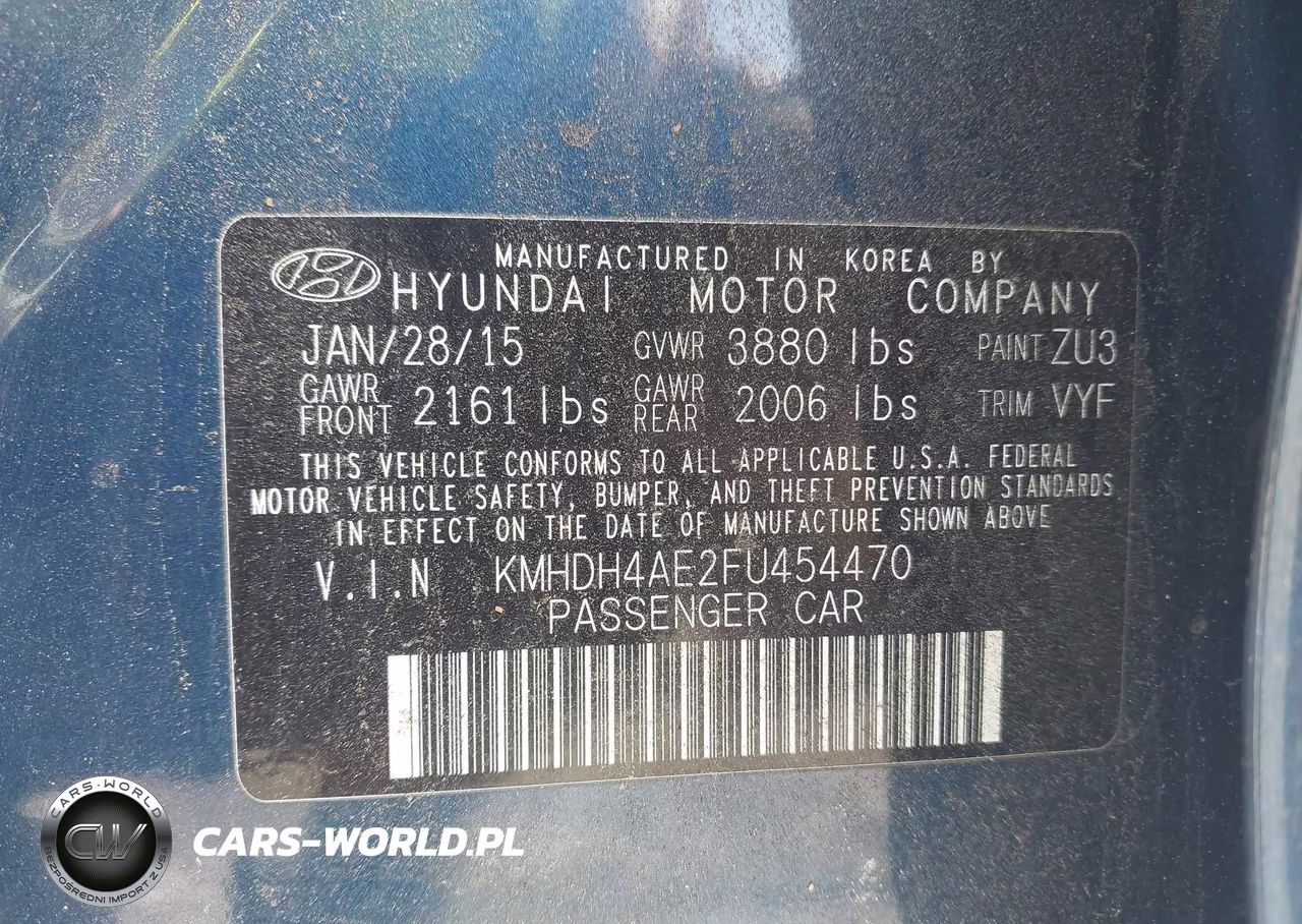 2015 Hyundai Elantra Limited VIN:KMHDH4AE2FU454470 - 9