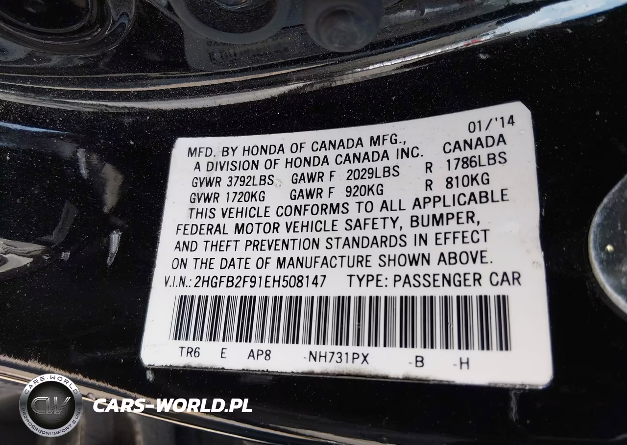 2014 Honda Civic Ex-L VIN:2HGFB2F91EH508147 - 9
