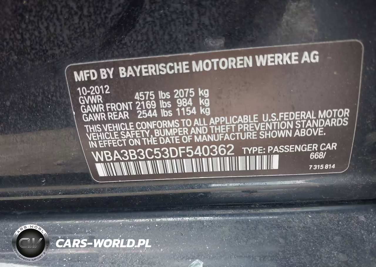 2013 BMW 328I xDrive VIN:WBA3B3C53DF540362 - 9