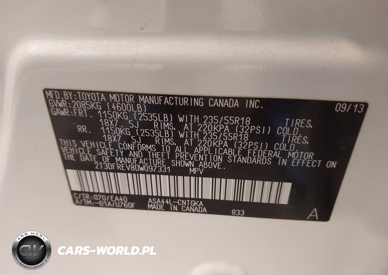 2013 Toyota Rav4 Limited VIN:2T3DFREV8DW097331 - 9