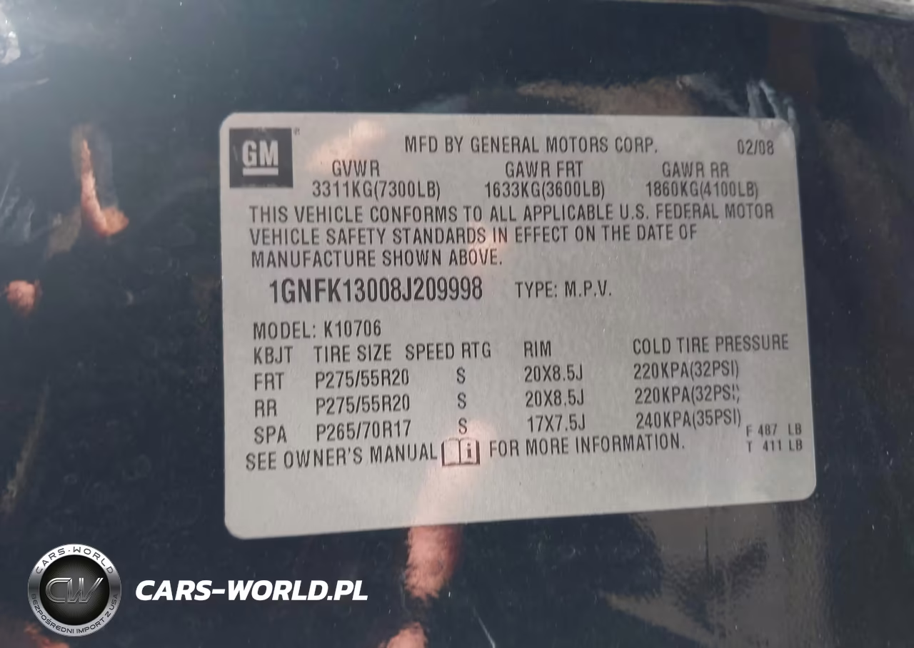 2008 Chevrolet Tahoe Ltz VIN:1GNFK13008J209998 - 9