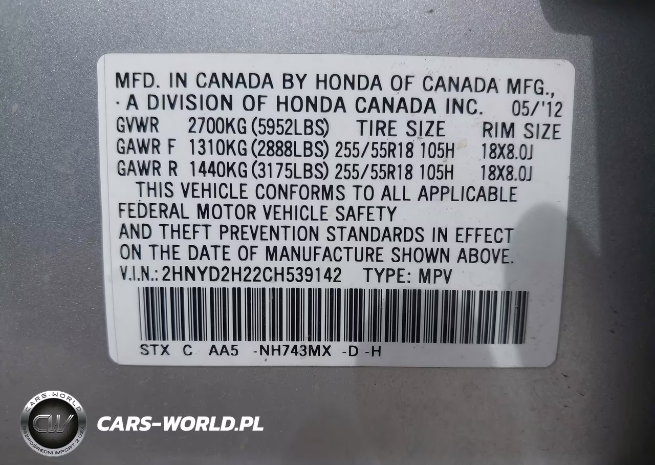 2012 Acura Mdx VIN:2HNYD2H22CH539142 - 9