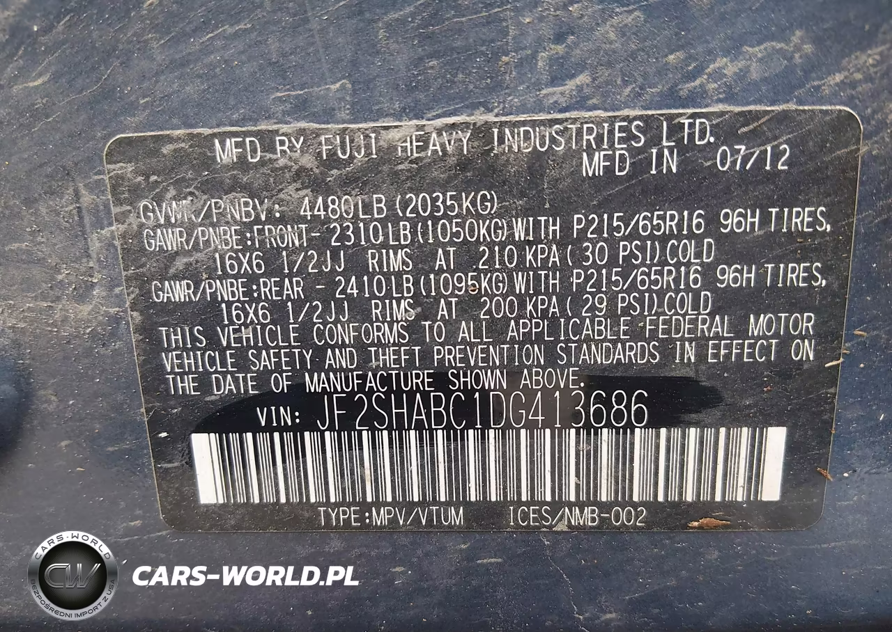 2013 Subaru Forester 2.5X VIN:JF2SHABC1DG413686 - 9