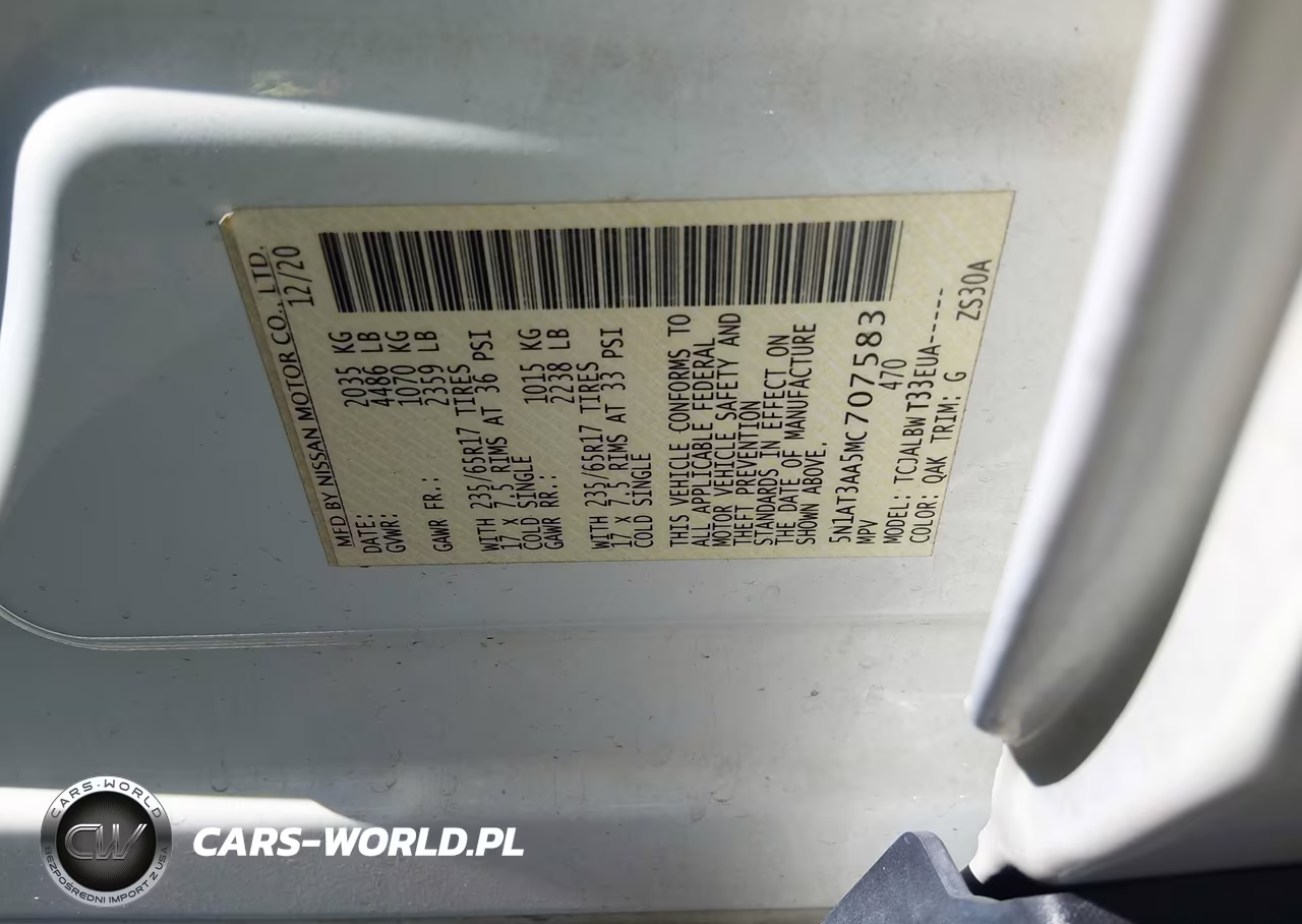 2021 Nissan Rogue S Fwd VIN:5N1AT3AA5MC707583 - 8