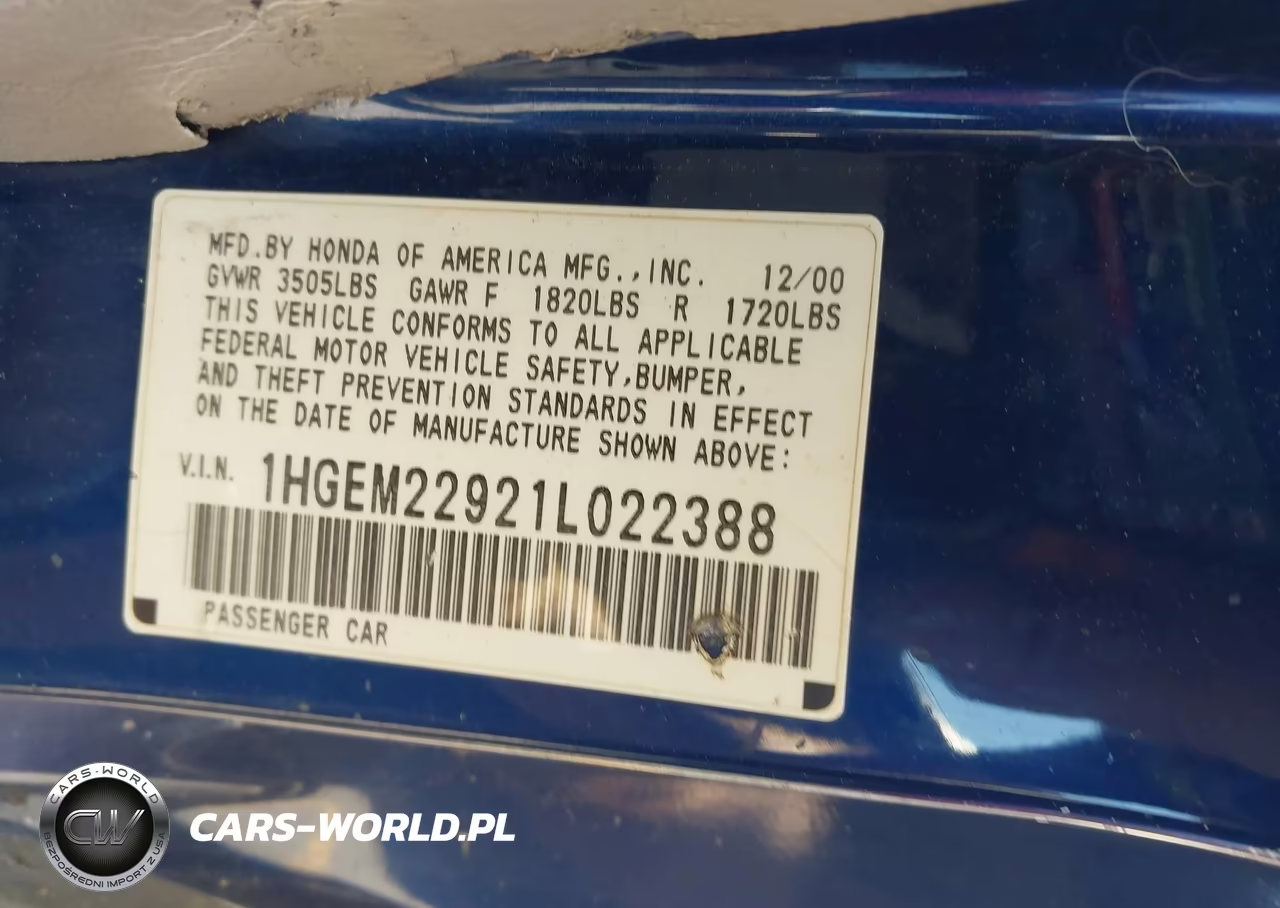 2001 Honda Civic Ex VIN:1HGEM22921L022388 - 9