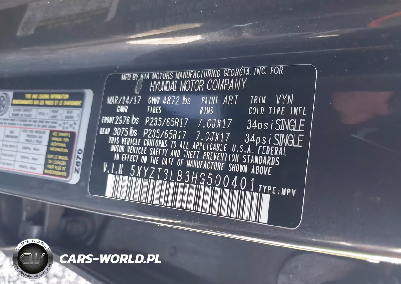 2017 Hyundai Santa Fe Sport 2.4L VIN:5XYZT3LB3HG500401 - 9