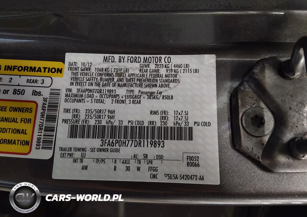 2013 Ford Fusion Se VIN:3FA6P0H77DR119893 - 9