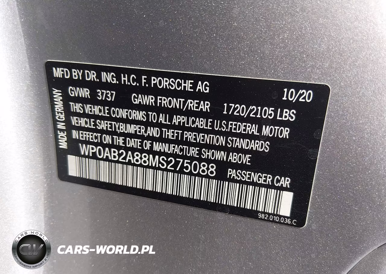 2021 Porsche 718 Cayman S VIN:WP0AB2A88MS275088 - 9