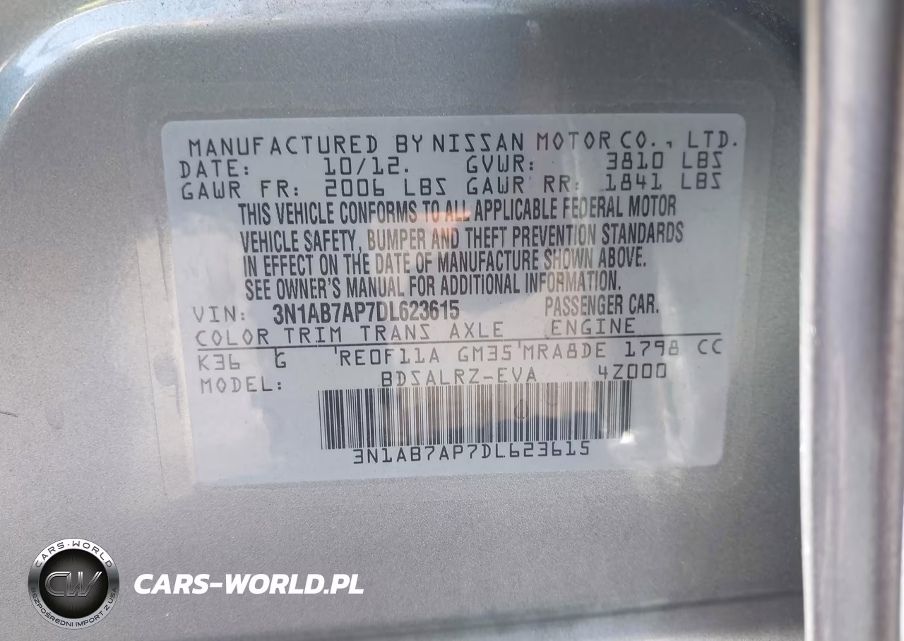 2013 Nissan Sentra Sr VIN:3N1AB7AP7DL623615 - 9