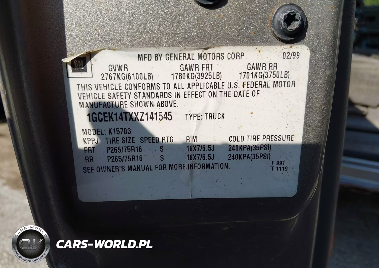 1999 Chevrolet Silverado 1500 Ls VIN:1GCEK14TXXZ141545 - 9