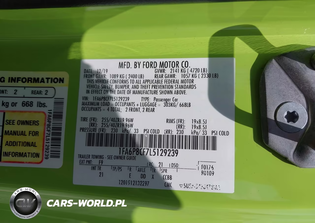 2020 Ford Mustang Gt Fastback VIN:1FA6P8CF7L5129239 - 9