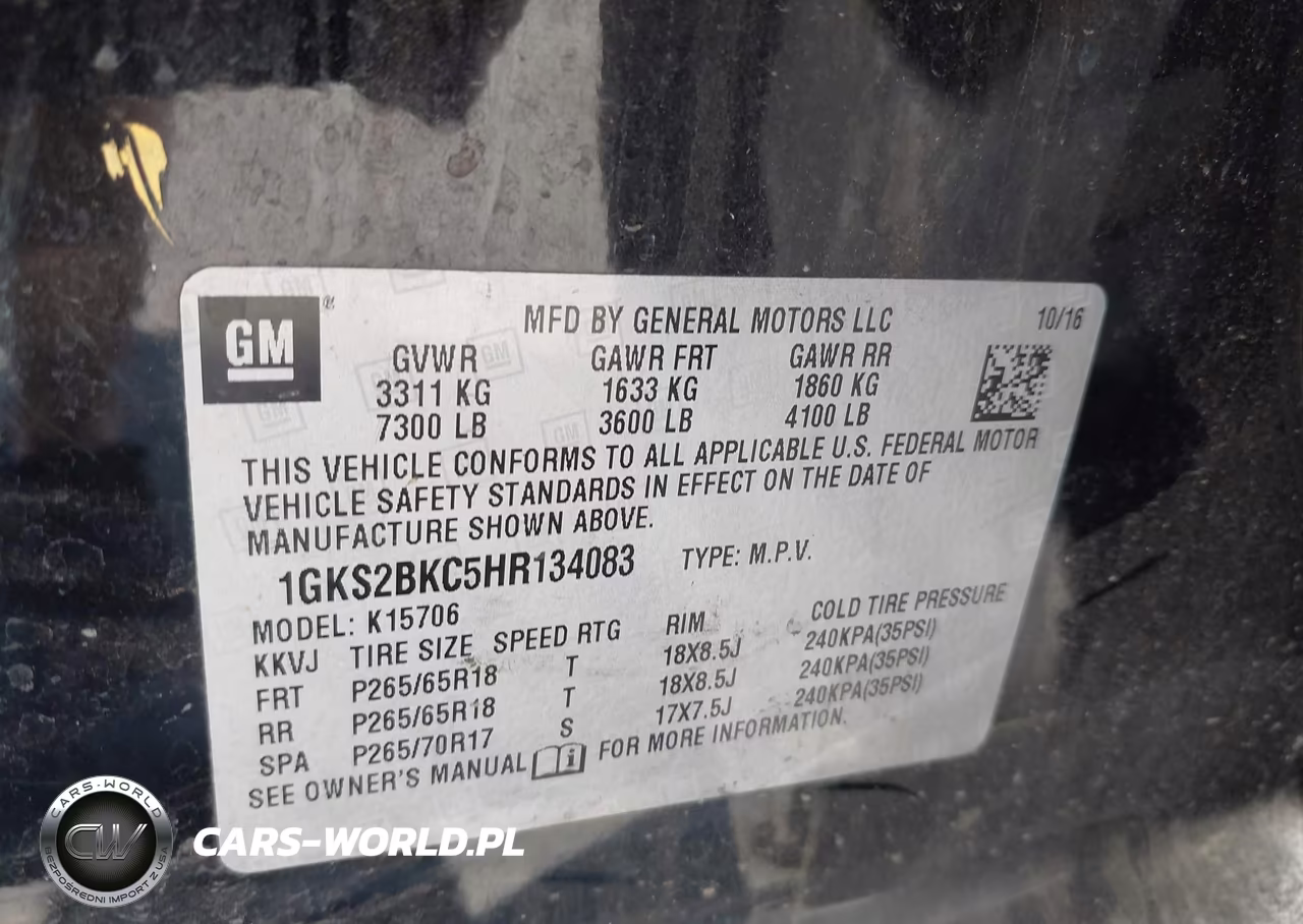2017 GMC Yukon Slt VIN:1GKS2BKC5HR134083 - 9