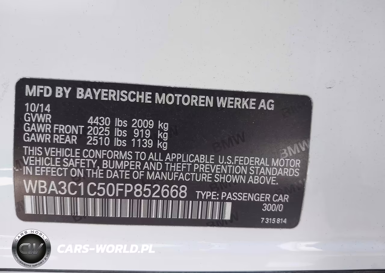 2015 BMW 328I VIN:WBA3C1C50FP852668 - 9