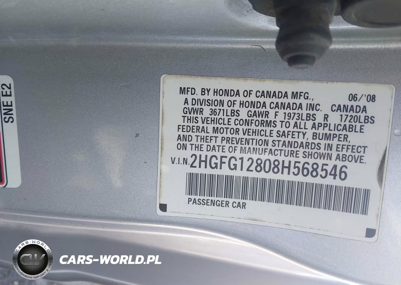 2008 Honda Civic Ex VIN:2HGFG12808H568546 - 9