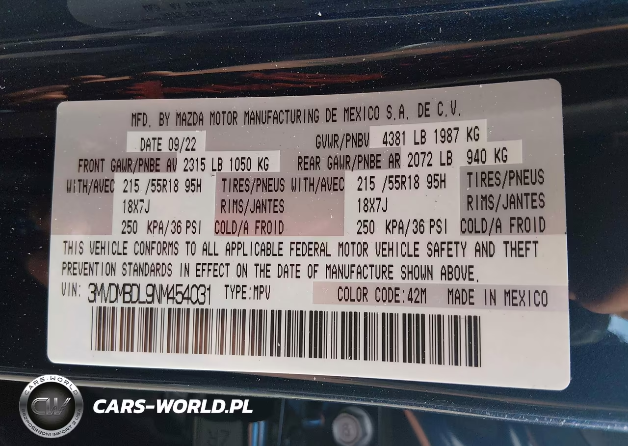 2022 Mazda Cx-30 Premium VIN:3MVDMBDL9NM454031 - 9