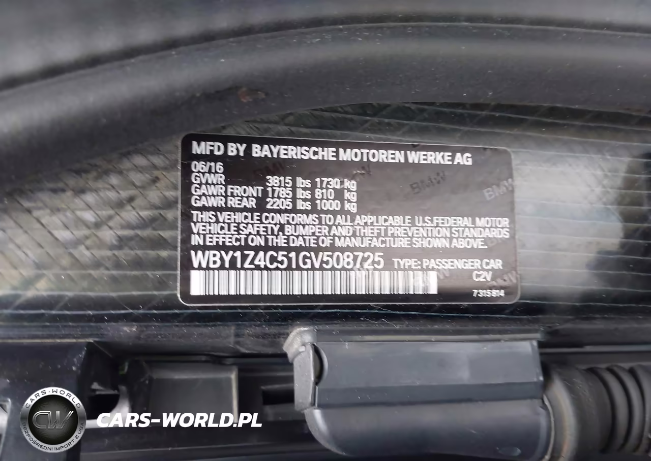 2016 BMW I3 Base W-Range Extender VIN:WBY1Z4C51GV508725 - 9
