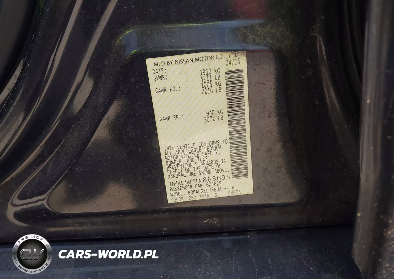 2015 Nissan Altima 2.5 S VIN:1N4AL3AP9FN863695 - 9