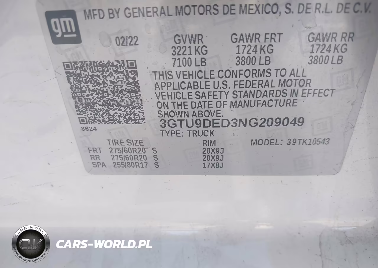 2022 GMC Sierra 1500 Limited 4Wd Short Box Slt VIN:3GTU9DED3NG209049 - 9