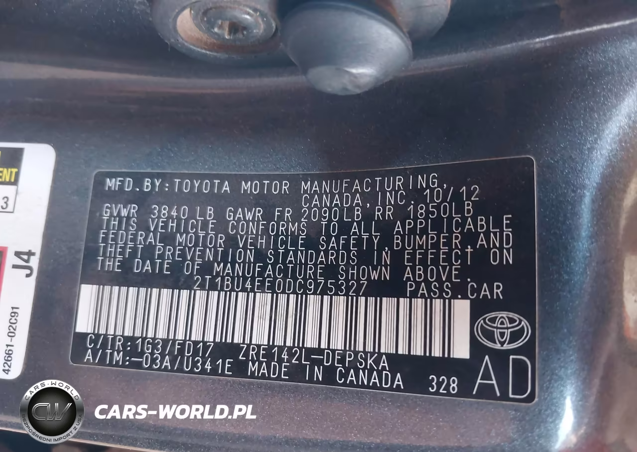 2013 Toyota Corolla S VIN:2T1BU4EE0DC975327 - 8
