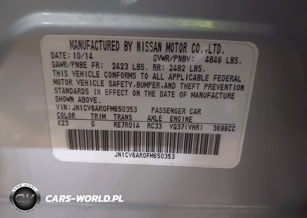 2015 Infiniti Q40 VIN:JN1CV6AR0FM650353 - 9