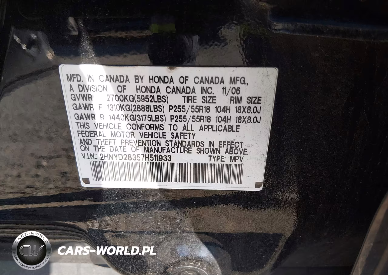 2007 Acura Mdx Technology Package VIN:2HNYD28357H511933 - 9
