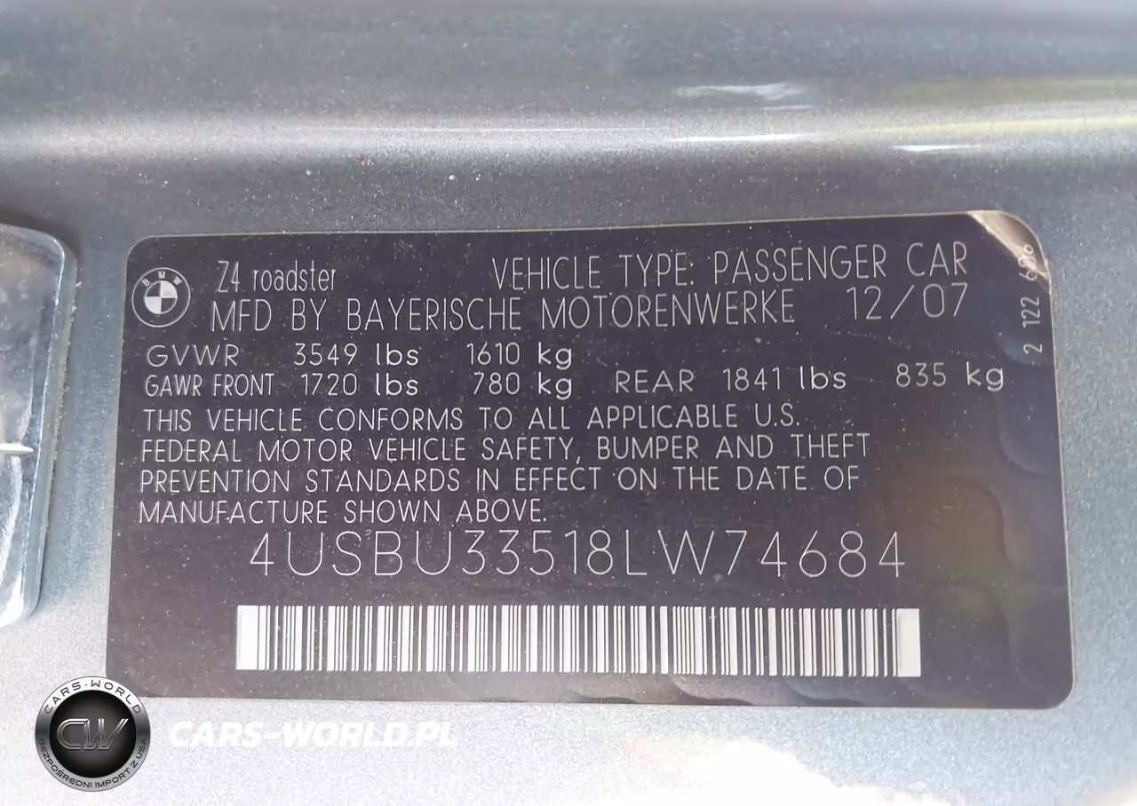 2008 BMW Z4 3.0I VIN:4USBU33518LW74684 - 9
