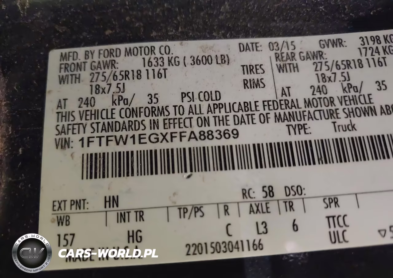 2015 Ford F-150 Lariat VIN:1FTFW1EGXFFA88369 - 9