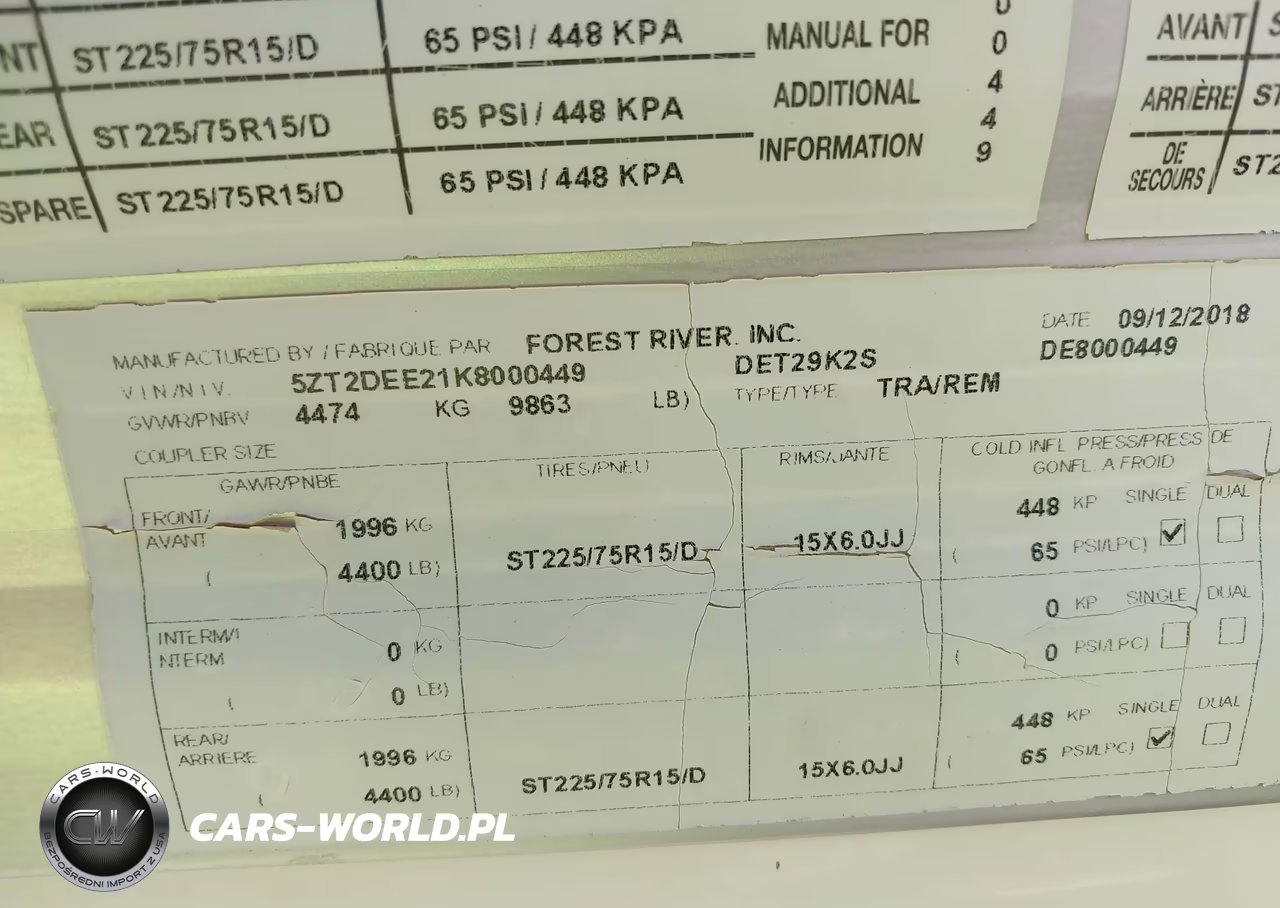 2019 Rv Det29K2S VIN:5ZT2DEE21K8000449 - 9