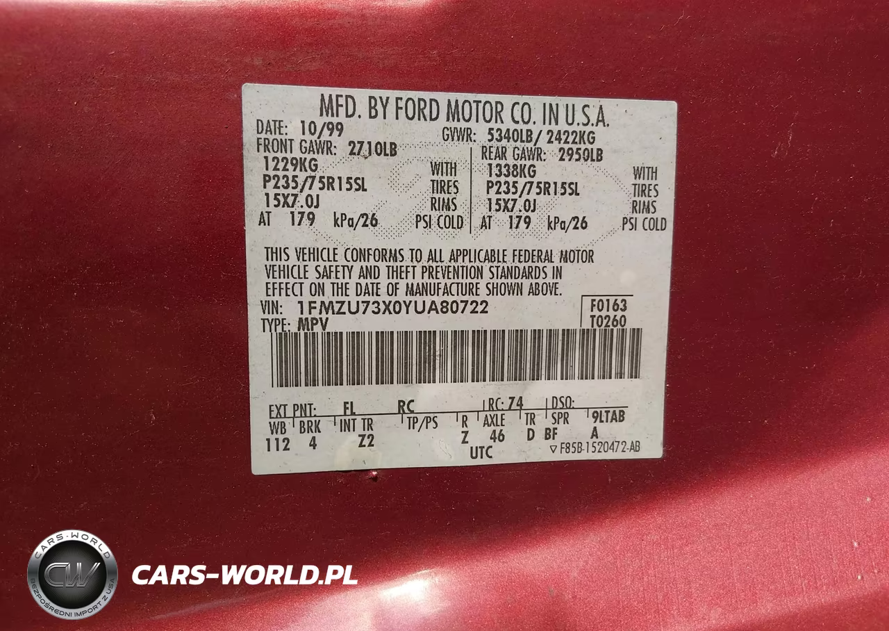2000 Ford Explorer Xlt VIN:1FMZU73X0YUA80722 - 9