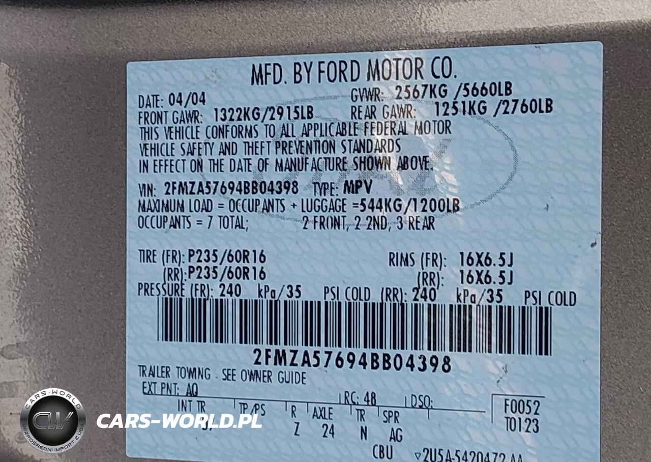 2004 Ford Freestar Ses VIN:2FMZA57694BB04398 - 9