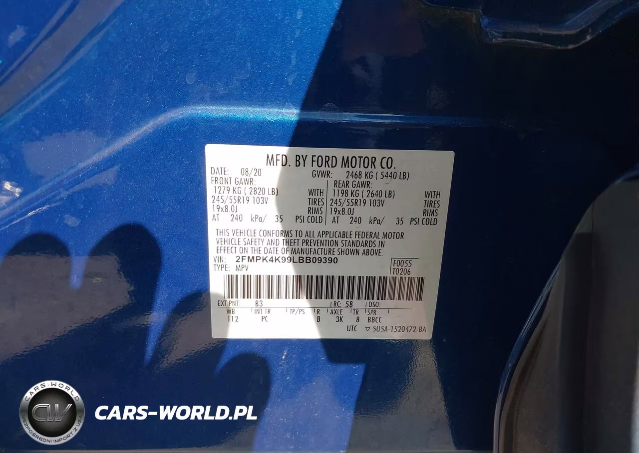 2020 Ford Edge Titanium VIN:2FMPK4K99LBB09390 - 9