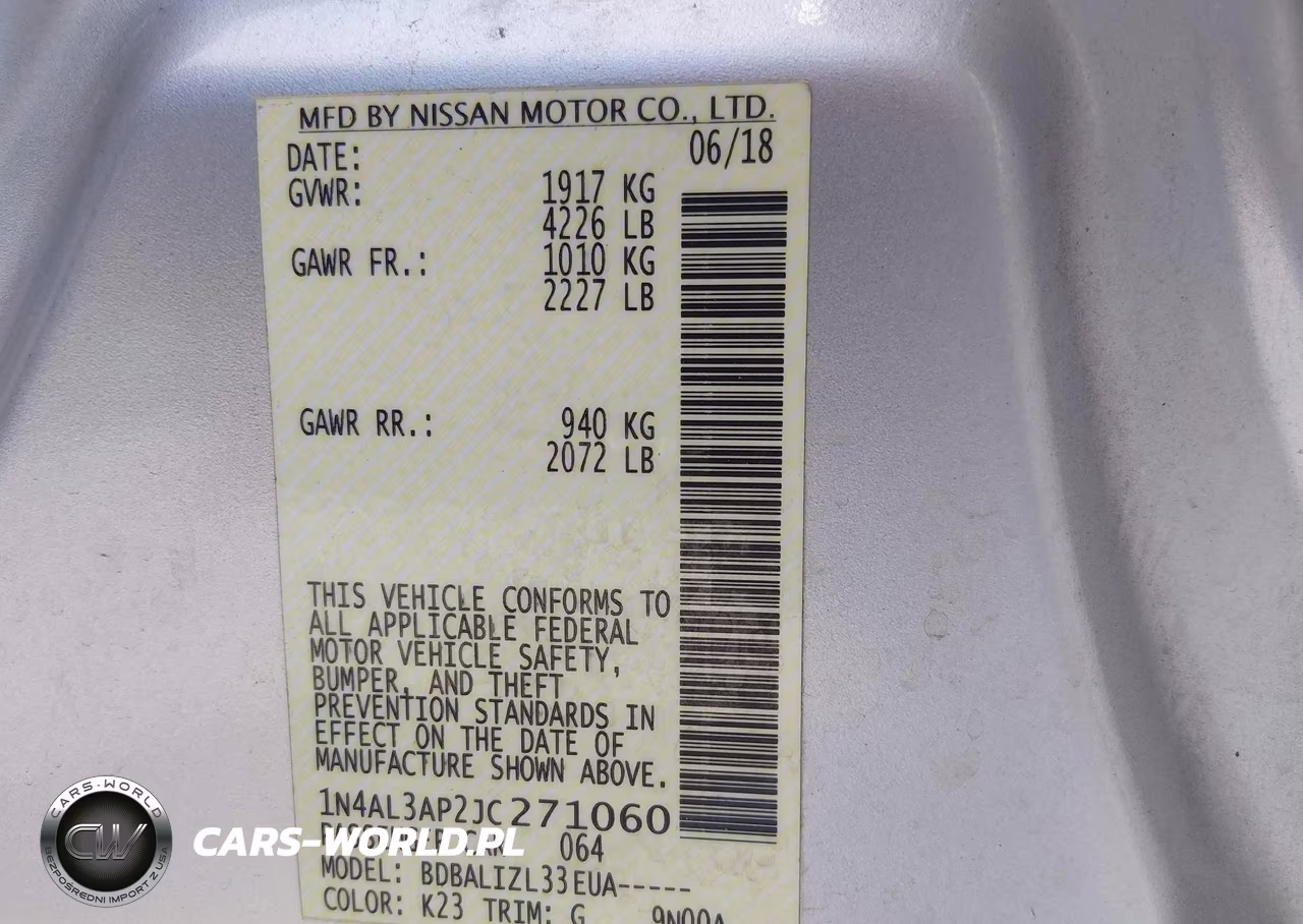 2018 Nissan Altima 2.5 Sv VIN:1N4AL3AP2JC271060 - 9