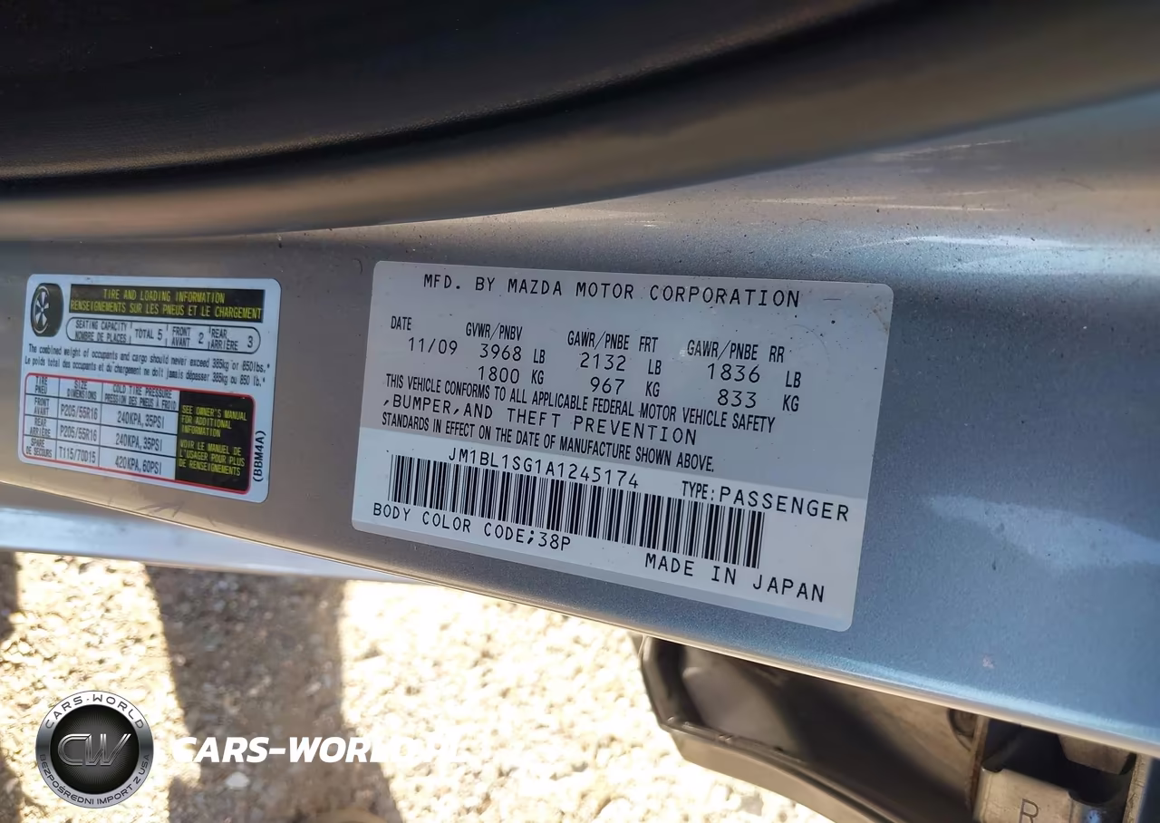 2010 Mazda Mazda3 VIN:JM1BL1SG1A1245174 - 9