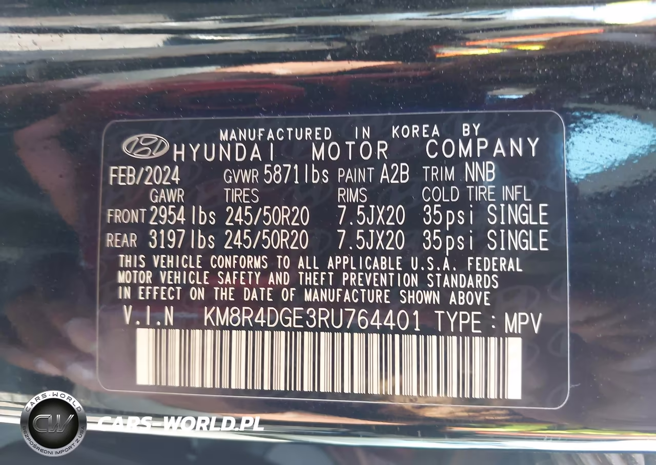 2024 Hyundai Palisade Sel VIN:KM8R4DGE3RU764401 - 9